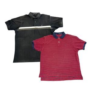 Nautica Classic Fit Deck Lot of 2 Polo Shirt XL Nautical Boat Old Money Casual